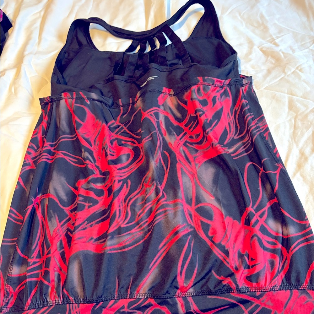 Black and Red Patterned Tank Top